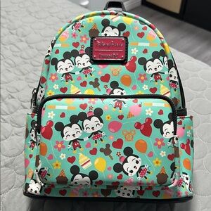 Loungefly Teal Mickey Mouse Patterned Backpack